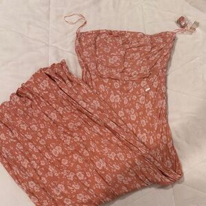 Aeropostale Strapless Floral Dress in Pink and White